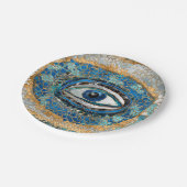 Evil Eye Amulet Geodes und Kristalle Pappteller (Schrägansicht)