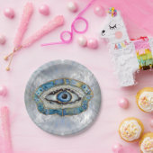 Evil Eye Amulet Geodes und Kristalle Pappteller (Party)