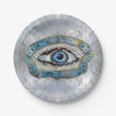 Evil Eye Amulet Geodes und Kristalle Pappteller (Vorderseite)
