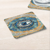 Evil Eye Amulet Geodes und Kristalle Rechteckiger Pappuntersetzer (angewinkelt)