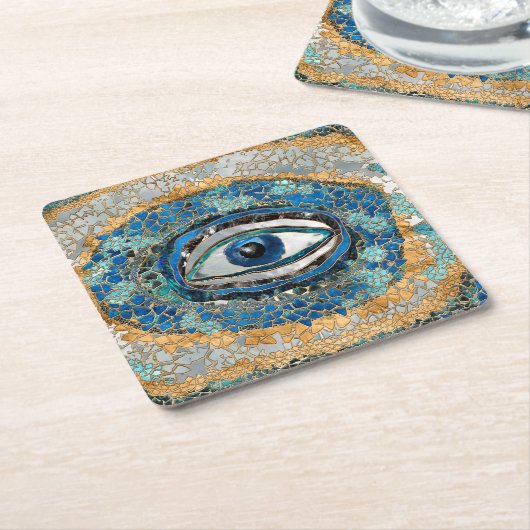 Evil Eye Amulet Geodes und Kristalle Rechteckiger Pappuntersetzer (angewinkelt)