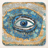 Evil Eye Amulet Geodes und Kristalle Rechteckiger Pappuntersetzer (Vorderseite)