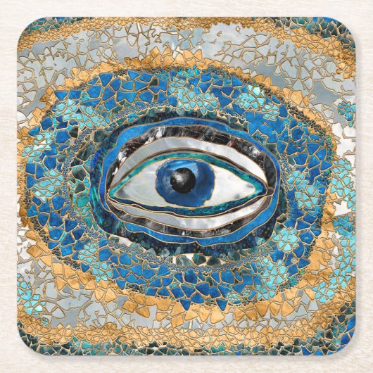 Evil Eye Amulet Geodes und Kristalle Rechteckiger Pappuntersetzer (Vorderseite)
