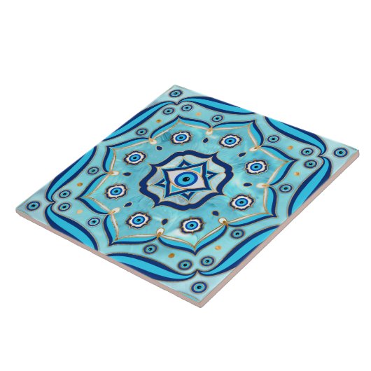 Evil Eye Amulet Mandala Ornament Fliese (Seite)