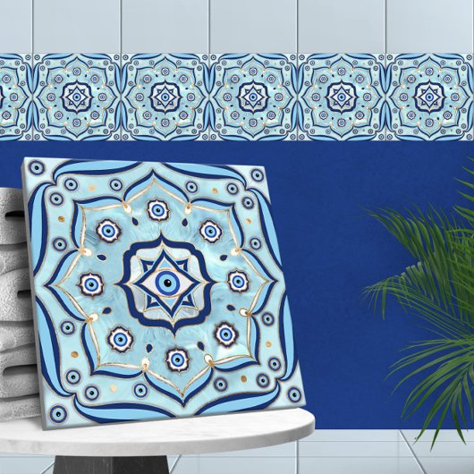 Evil Eye Amulet Mandala Ornament Fliese