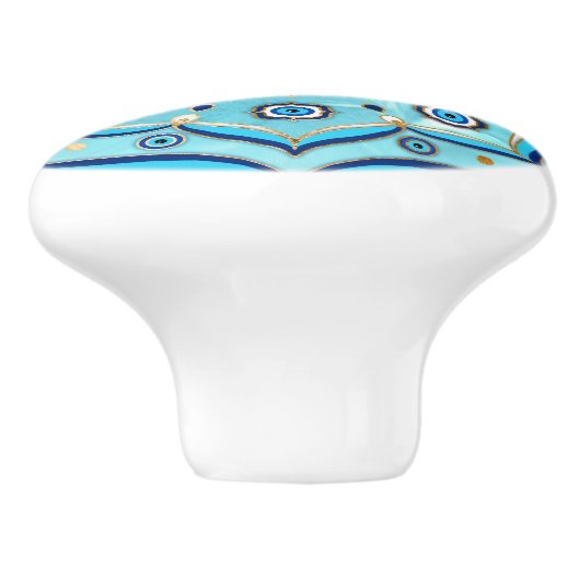 Evil Eye Amulet Mandala Ornament Keramikknauf (Seitenansicht)