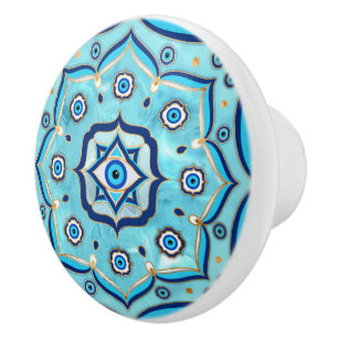 Evil Eye Amulet Mandala Ornament Keramikknauf