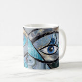 Evil Eye Amulet Mineral Textures Collage Kaffeetasse (VorderseiteRechts)