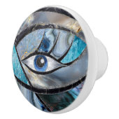 Evil Eye Amulet Mineral Textures Collage Keramikknauf (Rechts)