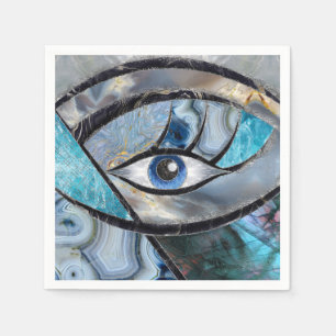 Evil Eye Amulet Mineral Textures Collage Serviette