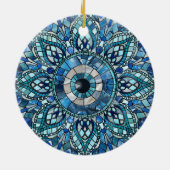 Evil Eye Amulet Mosaic Mandala Art Keramik Ornament (Hinten)