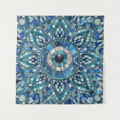 Evil Eye Amulet Mosaic Mandala Art Wandteppich (Vorderseite (Horizontal))