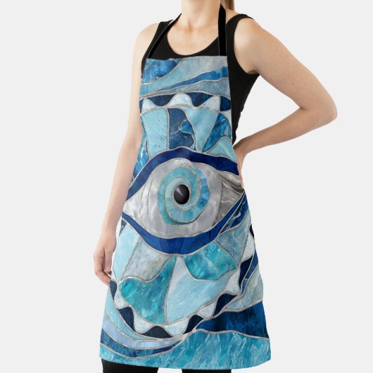 Evil Eye Amulet Mosaic Mineral Textures Schürze (InSitu)