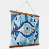 Evil Eye Amulet Mosaic Mineral Textures Wandteppich Mit Holzrahmen (Gewinkelt)