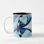 Evil Eye Amulet Mosaic Mineral Textures Zweifarbige Tasse (Links)