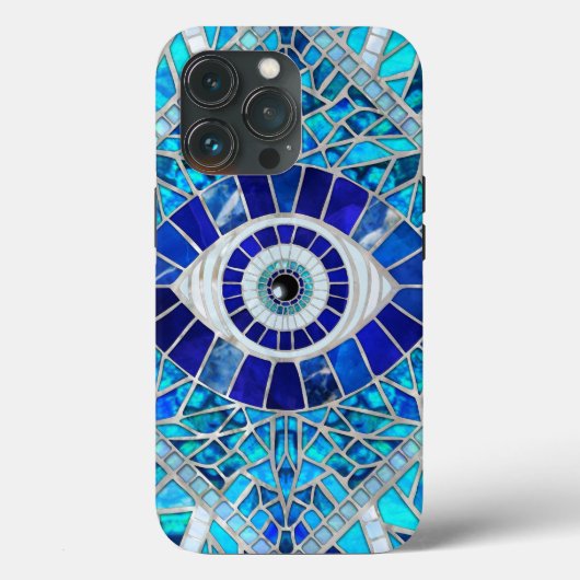 Evil Eye Amulet Mosaik Art Case-Mate iPhone Hülle (Rückseite)