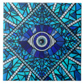 Evil Eye Amulet Mosaik Art Fliese (Vorderseite)
