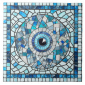Evil Eye Amulet Mosaik Art Fliese (Vorderseite)