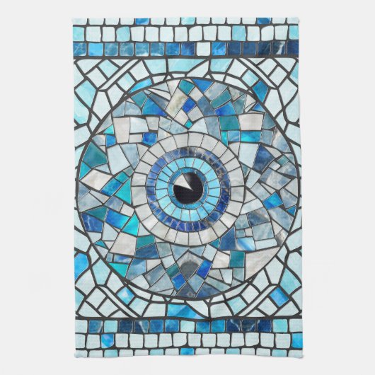 Evil Eye Amulet Mosaik Art Geschirrtuch (Vertikal)