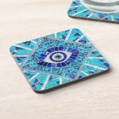 Evil Eye Amulet Mosaik Art Getränkeuntersetzer (Linke Seite)