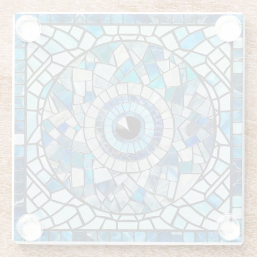 Evil Eye Amulet Mosaik Art Glasuntersetzer (Rückseite)