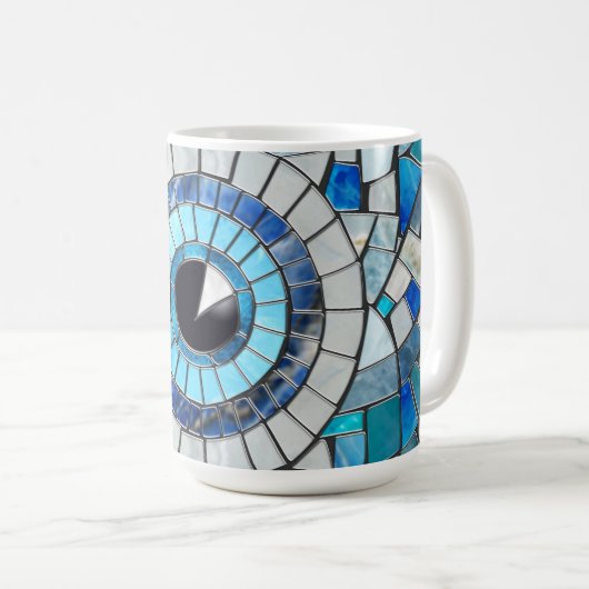 Evil Eye Amulet Mosaik Art Kaffeetasse (VorderseiteRechts)
