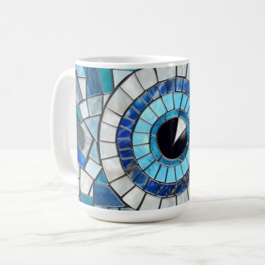 Evil Eye Amulet Mosaik Art Kaffeetasse (Vorderseite Links)