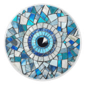 Evil Eye Amulet Mosaik Art Keramikknauf (Vorderseite)