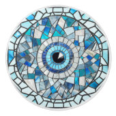 Evil Eye Amulet Mosaik Art Keramikknauf (Vorderseite)