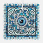 Evil Eye Amulet Mosaik Art Ornament Aus Glas (Rückseite)