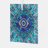 Evil Eye Amulet Mosaik Art Ornament Aus Glas (Vorderseite links)