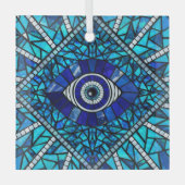 Evil Eye Amulet Mosaik Art Ornament Aus Glas (Vorderseite)