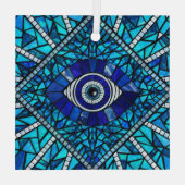 Evil Eye Amulet Mosaik Art Ornament Aus Glas (Rückseite)
