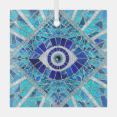 Evil Eye Amulet Mosaik Art Ornament Aus Glas (Vorderseite)