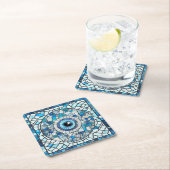 Evil Eye Amulet Mosaik Art Rechteckiger Pappuntersetzer (Vor Ort)