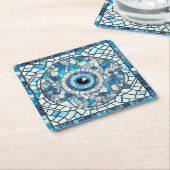 Evil Eye Amulet Mosaik Art Rechteckiger Pappuntersetzer (angewinkelt)