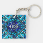 Evil Eye Amulet Mosaik Art Schlüsselanhänger (Rückseite)