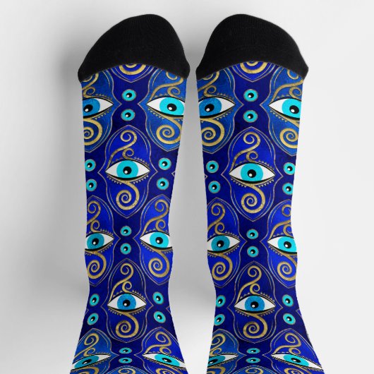 Evil Eye Amulet Muster Socken (Oben)