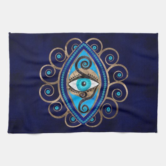 Evil Eye Amulet Ornament Geschirrtuch (Horizontal)