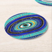 Evil Eye Amulet Ornament Runder Pappuntersetzer (Angewinkelt)