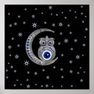 Evil Eye Amulet - Schüssel auf dem Mond Poster
