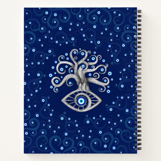 Evil Eye Amulet Tree Notizblock (Rückseite)