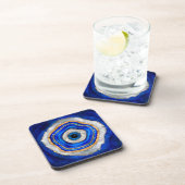 Evil Eye Aquarellfarbe und Gold Getränkeuntersetzer (Rechte Seite)