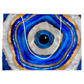Evil Eye Aquarellfarbe und Gold Große Geschenktüte (Rückseite)