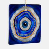 Evil Eye Aquarellfarbe und Gold Keramikornament (Rechts)