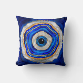 Evil Eye Aquarellfarbe und Gold Kissen