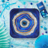 Evil Eye Aquarellfarbe und Gold Pappteller (Party)
