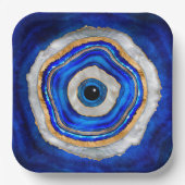 Evil Eye Aquarellfarbe und Gold Pappteller (Vorderseite)