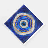 Evil Eye Aquarellfarbe und Gold Serviette (Ecke)