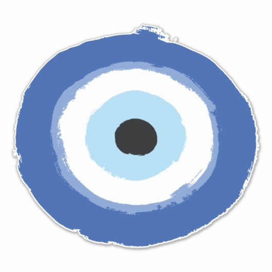 Evil Eye Artistic Blau Griechisch Aufkleber (Vorderseite)